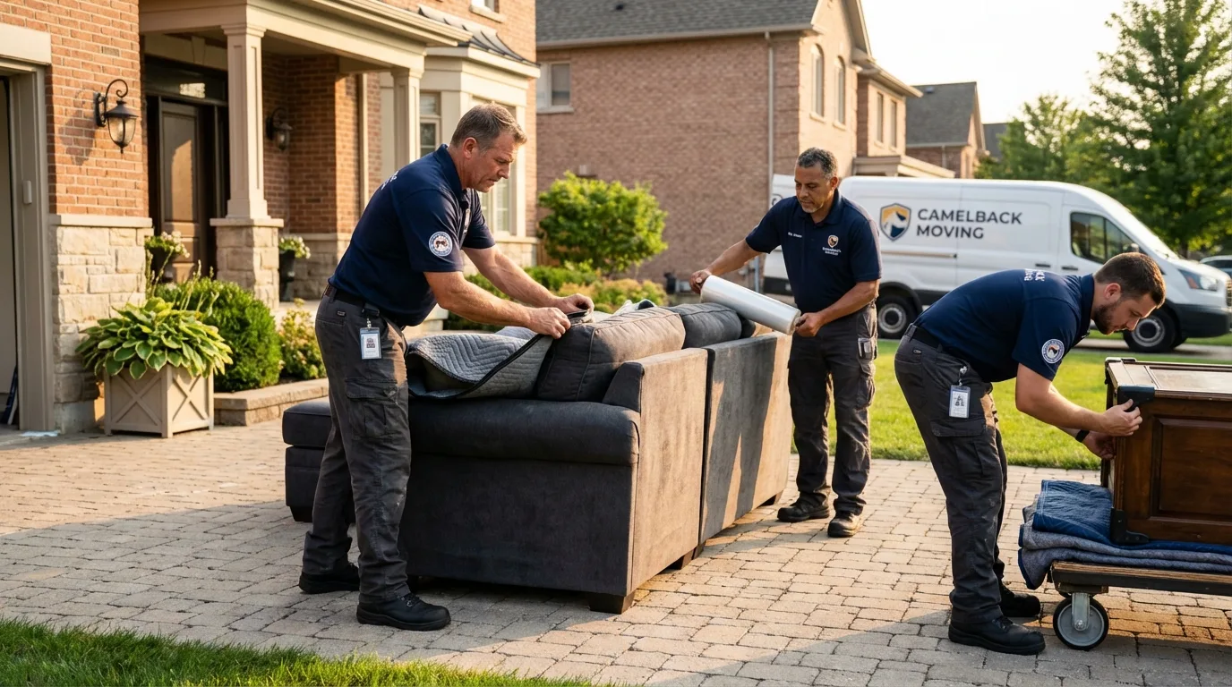 Large estate moving crew wrapping furniture in Woodbridge, VA